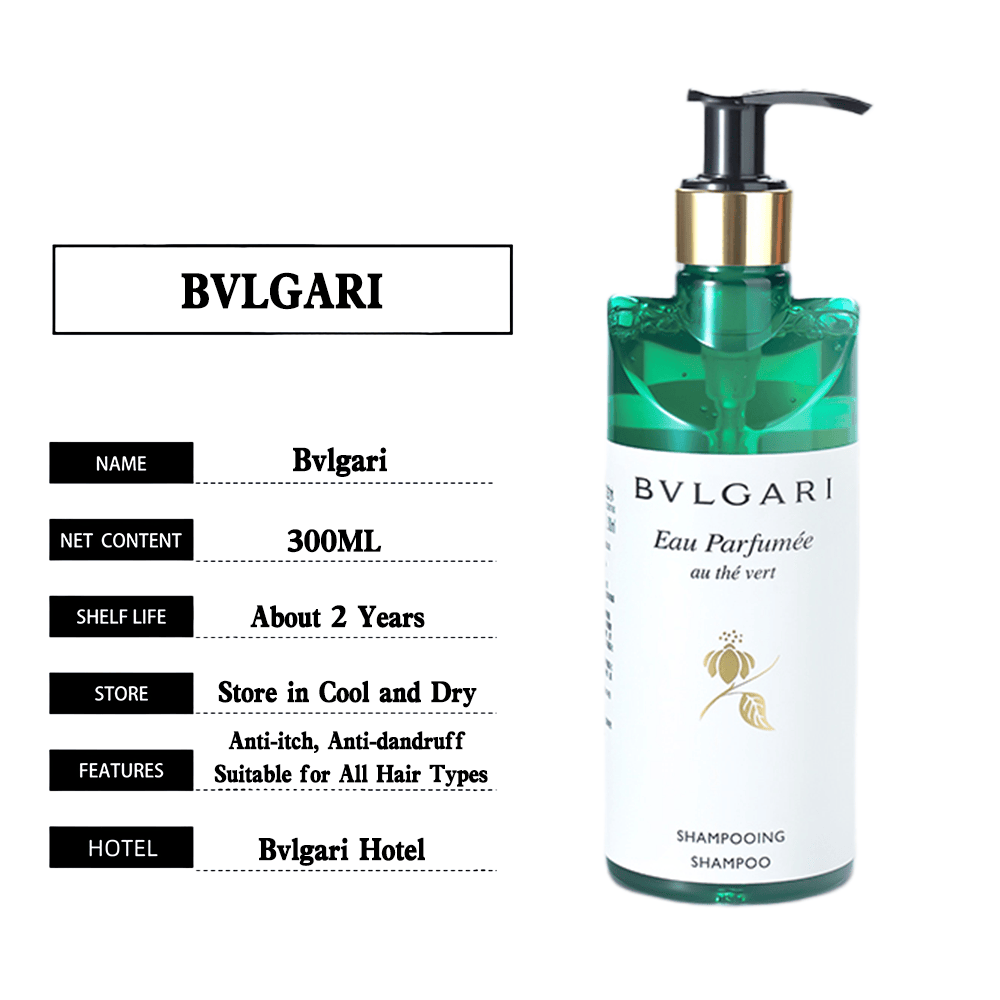Bvlgari Hotel Green Tea Shampoo &amp; Conditioner &amp; Body Lotion &amp; Shower Gel &amp; Hand Wash &amp; Hand Lotion 300ML | BVLGARI