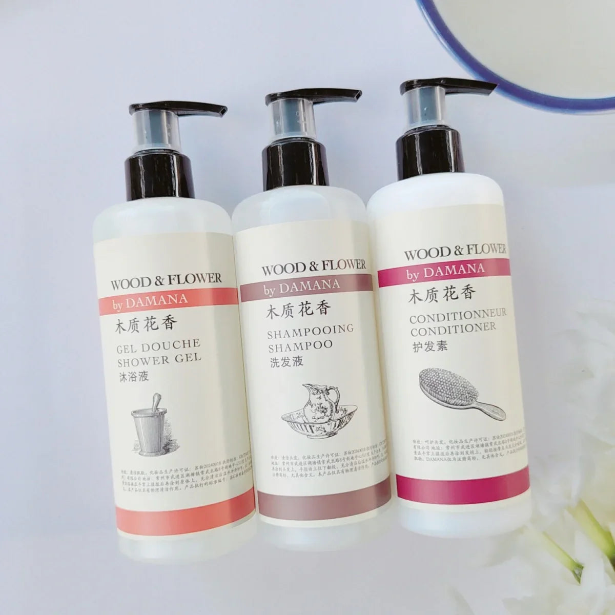 Empark Grand Hotel Shampoo or Conditioner or Shower Gel or Body Lotion or Hand Wash 300ML | DAMANA WOOD FLOWER