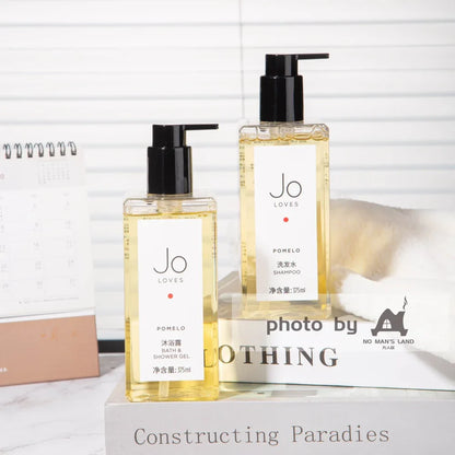 two bottles of JO-LOVES-POMELO-shampoo-shower-gel