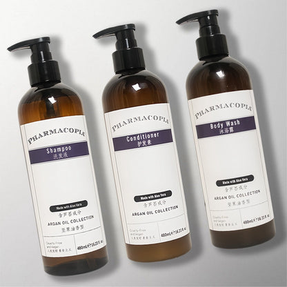 PHARMACOPIA Shampoo &amp; Conditioner &amp; Shower Gel Bundle 480ML Each